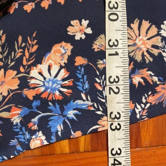 Medium Speechless Bohemian navy ivory cold shoulder v-neck lined shirt top tunic - Picture 13 of 13